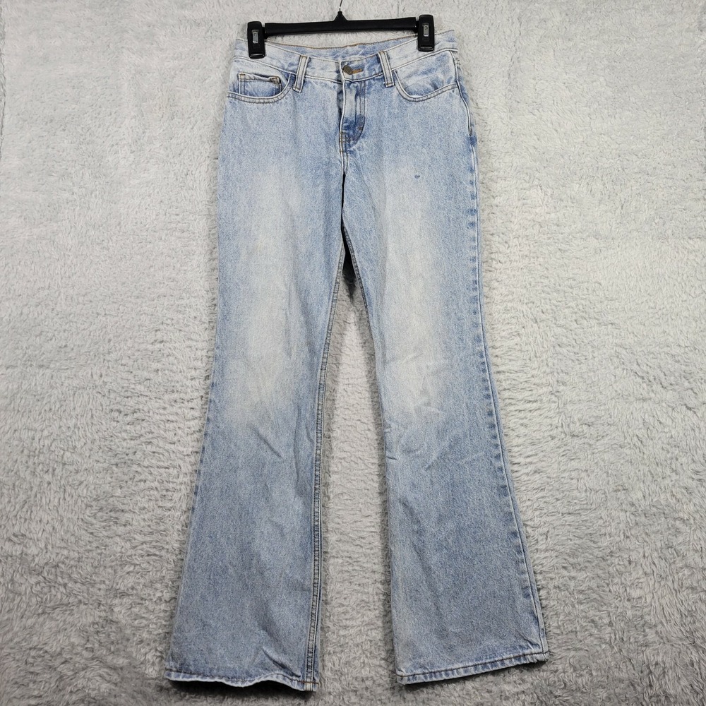 J. Galt Shanghai‎ Flare Jeans Women 4 Light Blue Denim Low Rise Y2K 28x31 *